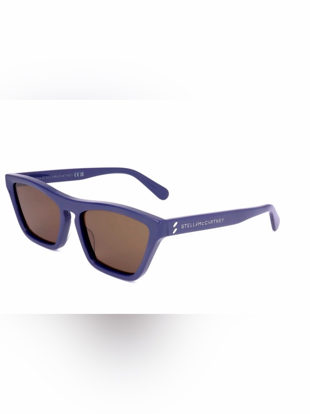 Stella McCartney Blue Square Sunglasses with Brown Lenses
